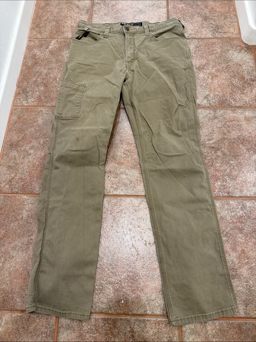 Ariat Men’s tan Work Pants - Sturdy Straight Fit